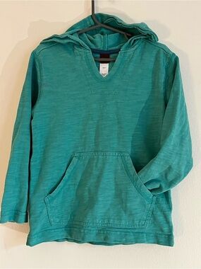 Tea Collection Lightweight Aqua Green Hooded Pullover Top size 5